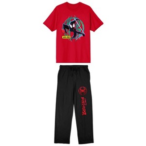 Spider-Man Across The Spider-Verse Men's 2-Piece Short Sleeve Shirt & Sleep Pants Set - 1 of 4