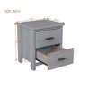 ORRD Vintage Wooden Nightstand with 2 Drawers, Large Storage, Light Gray - 4 of 4