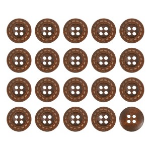 Unique Bargains Wooden DIY Craft Clothing 4 Holes Sewing Buttons 100 Pcs - 1 of 4