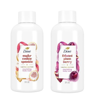 Dove Beauty Limited Edition Holiday Treat Mini Body Washes Giftpack - Sugar Cookie Sprinkle & Frosted Plum Berry - 6 fl oz/2pk