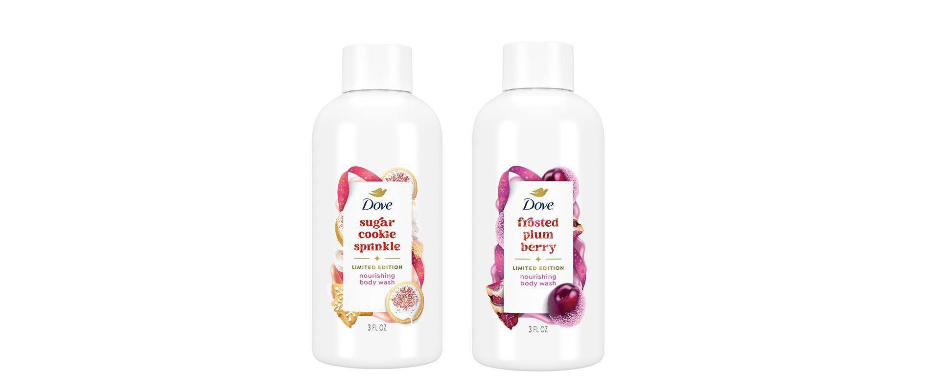 Dove Beauty Limited Edition Holiday Treat Mini Body Washes Giftpack - Sugar Cookie Sprinkle & Frosted Plum Berry - 6 fl oz/2pk