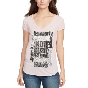 William Rast Womens Indie Collage Open Back Graphic T-Shirt - 1 of 1