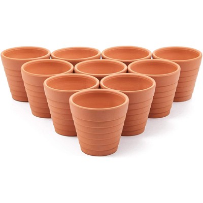Juvale 10 Pack Terra Cotta Clay Pots, Small Plant Pots, Planters for Succulents & Cactus, 2.6 x 2.6 x 2.5"