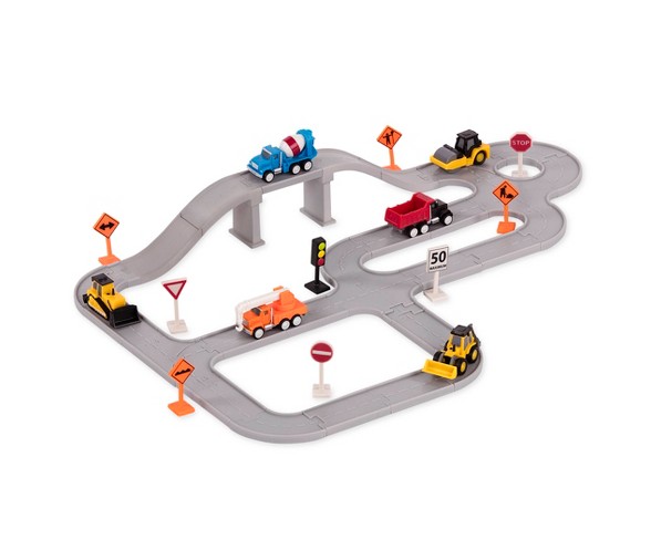 DRIVEN &ndash; Pocket Series &ndash; Toy Construction Trucks and Bridge Playset (57 pc)