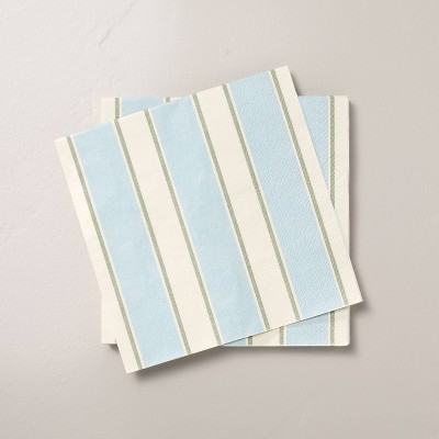 20ct Stripe & Plaid Paper Beverage Napkins - Hearth & Hand™ with Magnolia