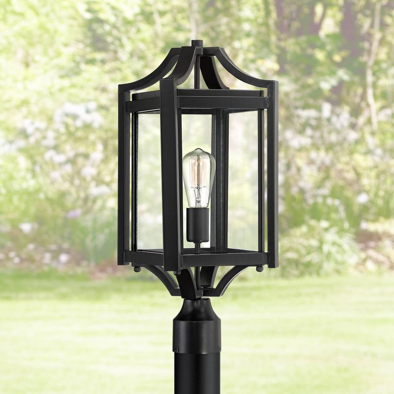 Franklin Iron Works Rockford Rustic Farmhouse Outdoor Post Light Black 20 1/4" Clear Glass for Exterior Barn Deck House Porch Yard Patio Home Outside, 2 of 7