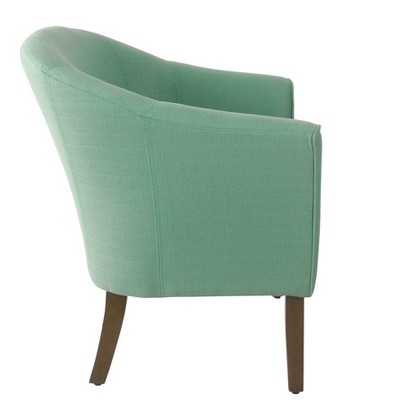 Aqua Textured Faux Leather Barrel Accent Chair