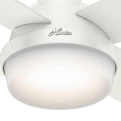 52'' Fresh White Composite Low Profile Ceiling Fan with LED Light and Remote