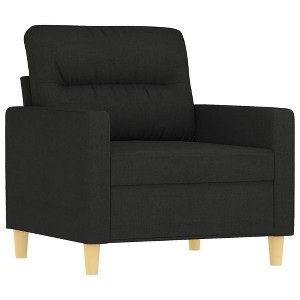 vidaXL Modern Black Sofa Chair with Sturdy Metal Frame and Comfortable Fabric Upholstery - 1 of 4