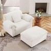 CAVINAS Velvet Accent Chair with Storage Function Cushion and Pillows,Upholstered Living Room Chairs with Ottoman,Reading Chairs for Living Room - 2 of 4