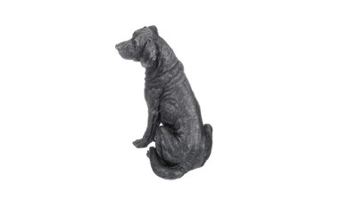 Black Resin Labrador Retriever Dog Garden Statue, 15.5 Inches Tall