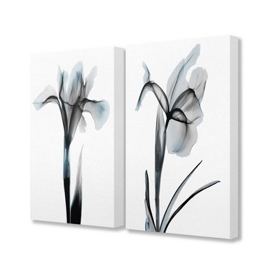 Stupell Industries Contrast Black And Blue Flower Bloom Designs : Target