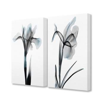 Stupell Industries Contrast Black And Blue Flower Bloom Designs