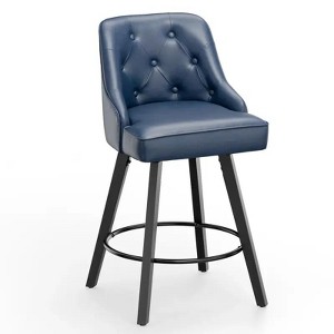 PU Leather Elegant 360° Swivel Bar Stool Stylish Design With Plush Cushion & Sturdy Build - 1 of 4
