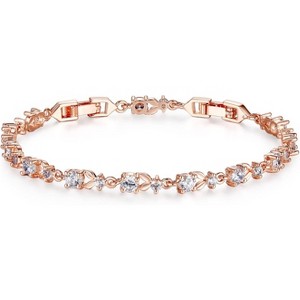 14K Gold Plated Cubic Zirconia Tennis Bracelet for Women, Adjustable Size 6.5-8 Inches for Wedding and Special Occasions - 1 of 4