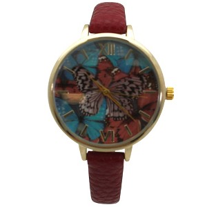 Olivia Pratt Faux Leather Butterflies Dial Women Watch - 1 of 3