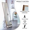 Vynxaria Brown Solid Wood Frame Full-length Mirror Dressing Mirror Bedroom Home Porch, Decorative Mirror - 4 of 4