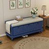 Polibi Classic Entryway Shoe Bench with Cushioned Top & Three Drawers - 2 of 4