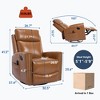 ChicFurnit Living Room Chair Arm Chair Accent Chair Leather Rocker Swivel Recliner with Massage Heat for Living Room, Red/Yellow/Blue/Orange/Brown - 3 of 4