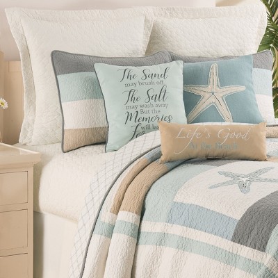 C&F Home Driftwood Shores Pieced Cotton Ocean Theme Quilt Set - Machine Washable