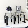 NicBex Modern 2-Tier Glass End Table for Living Room, Transparent & Frosted Side Table with Metal Legs, Square Small Coffee Table with Tempered Glass - 2 of 4