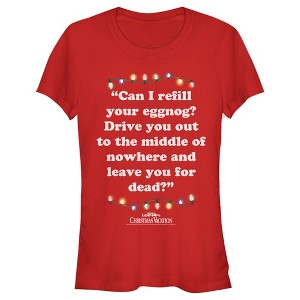 Juniors Womens National Lampoon's Christmas Vacation Leave You for Dead Quote T-Shirt - 1 of 4