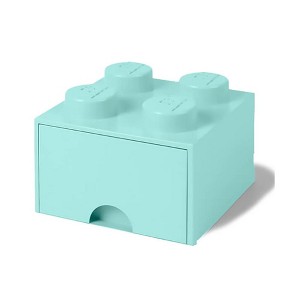 Room Copenhagen LEGO Brick Drawer, 4 Knobs, 1 Drawer, Stackable Storage Box, Mint Green - 1 of 1