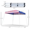 Slant Leg Pop Up Canopy Tent with American Flag Roof and Carry Bag, Beach Canopy Instant Sun Shelter, Height Adjustable, (10'x10' Base / 8'x8' Top) - 3 of 4
