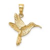 Black Bow Jewelry 14k Yellow Gold 2D Polished Hummingbird Pendant - 3 of 4