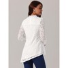 Seta T Women's Lace Long Sleeve Mock Neck Asymmetric Hem Casual Elegant Blouses - 4 of 4
