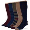 Men Diabetic Non-Binding Cotton Socks - Mid Calf - Patterned Solid 5 Pack Large/XL - Black, Brown, Dark Grey, Khaki | 7BIGSTARS KINGDOM - 4 of 4