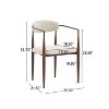 Christopher Knight Home Set of 2 Eva Modern Upholstered Iron Dining Chairs with Curved Open Back Beige/Dark Brown - 3 of 4