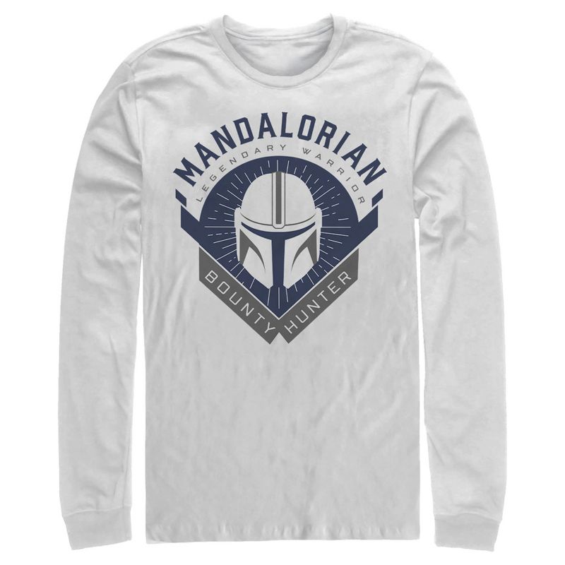 Men's Star Wars The Mandalorian Warrior Emblem Long Sleeve Shirt, 1 of 4