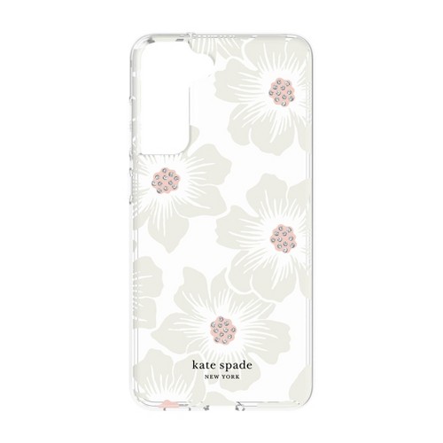 Kate Spade New York Samsung Galaxy S21 FE 5G Defensive Hardshell Case - Hollyhock Floral with Stones