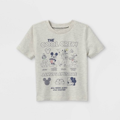 Toddler Boys' Disney Mickey Mouse & Friends Cool Crew Short Sleeve Graphic T-Shirt - Beige