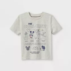 Toddler Boys' Disney Mickey Mouse & Friends Cool Crew Short Sleeve Graphic T-Shirt - Beige 2T