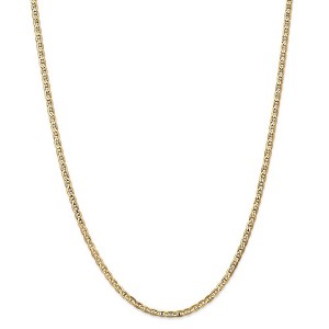 Black Bow Jewelry 3mm 14k Yellow Gold Solid Concave Anchor Chain Necklace - 1 of 4