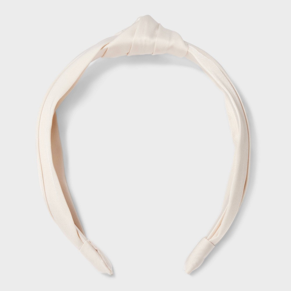 Satin Top Knot Headband - A New Day™ Cream