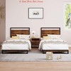 Twin/King Bed Frame w/Modern Wood Headboard & Footboard, 6"/12" Upgraded Heavy Duty Metal Sturdy Bed Frame, Stable Platform Bed Furniture Bed Storage - 3 of 4