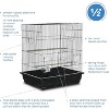 Prevue Pet Products Square Top Parakeet Cage, Black 25.0" L x 21.0" W x 29.5" H - 2 of 4