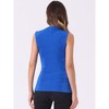 Allegra K Women's Ruched Mock Neck Casual Slim Fit Sleeveless Tank Top - 3 of 4