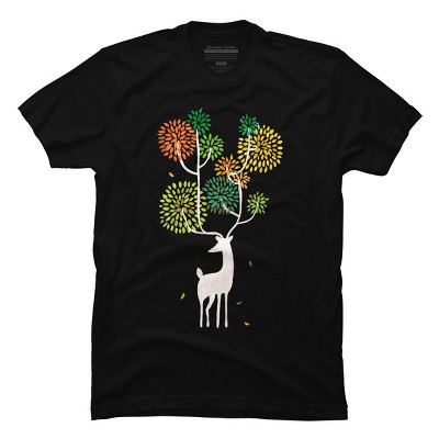 Men's Design By Humans Mystical Color Horns White Deer By radiomode T-Shirt