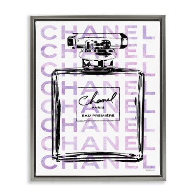 Stupell Industries Glam Black Purple Perfume Bottle, 17" x 21"