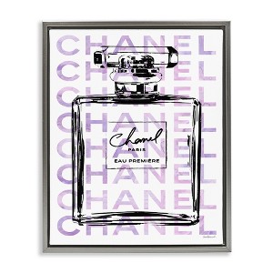 Stupell Industries Glam Black Purple Perfume Bottle, 17" x 21" - 1 of 4
