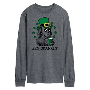 Men's - Instant Message - St Paddys Ben Drankin Long Sleeve Graphic T-Shirt - 1 of 4