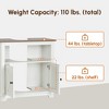 Modern Farmhouse Bathroom Sink Cabinet, Pedestal Sink Storage Cabinet with Double Doors and Shelves - 4 of 4