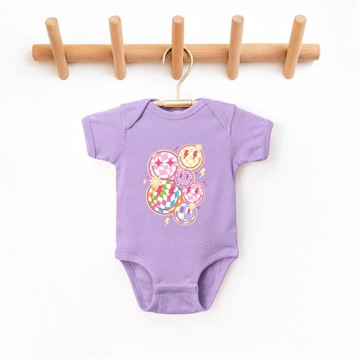 The Juniper Shop Colorful Checkered Smiley Face Baby Bodysuit