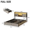 Platform Bed Frame with Charging Station, 4 Drawers & LED Light, Wash Grey - 2 of 4