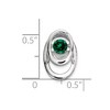 Black Bow Jewelry Rhodium Plated Sterling Silver & Gemstone Oval Pendant, 10mm (3/8 In) - 4 of 4