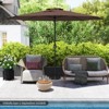 Costway 12 FT Patio Umbrella Outdoor Market Umbrella with Crank Handle 8 Sturdy Ribs Coffee/Beige/Red/Navy/Gray - 2 of 4